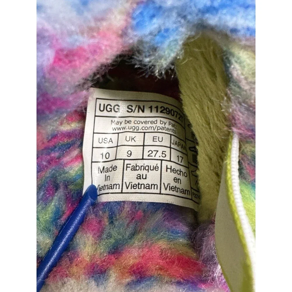 UGG Fluff Yeah Girl’s US 10 Faux Fur Slippers Tie Dye Multicolor (Bx 5)